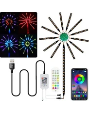 Kit Banda de lumini cu LED -uri de artificii RGB, sincron sunet, control aplicatie, conectivitate Bluetooth